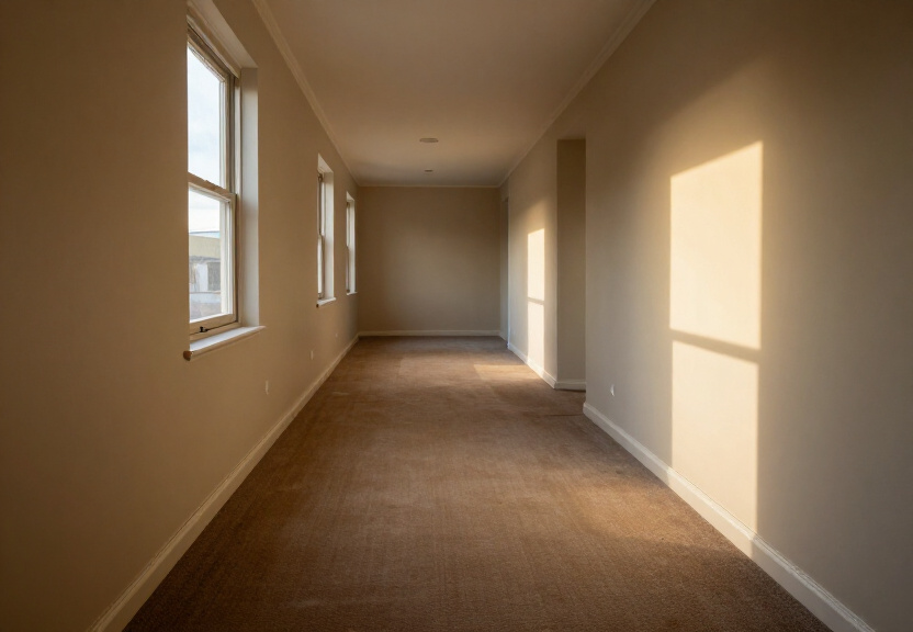 Same Ingleside living room after structural drying, with restored walls and floors